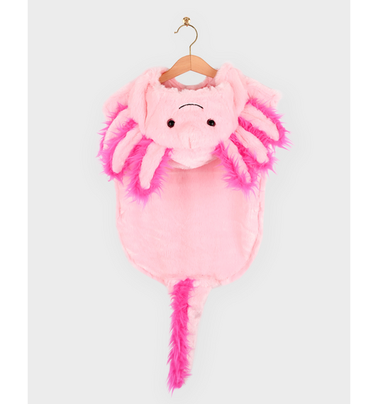 Den Gode Fen Mini Cape Axolotl – rosa axolotl kappe med hette for barn, 1–4 år