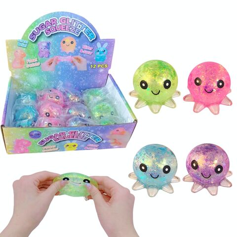 Glitter Blekksprut stressleke | Assortert | 1 stk - Bamsedyra AS