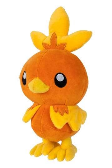 Pokémon Torchic plysj kosedyr 20 cm – oransje kylling-Pokémon med gult nebb, rund kropp og liten trekant-kamm