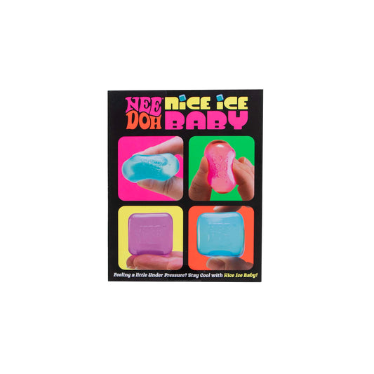 NeeDoh Teenie Nice Ice Baby 4-Pack – fire mini stressballer med frostet utseende
