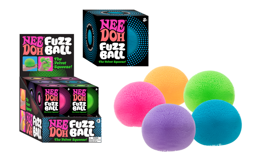 NeeDoh Fuzz Ball Classic – nærbilde av myk ullete tekstur