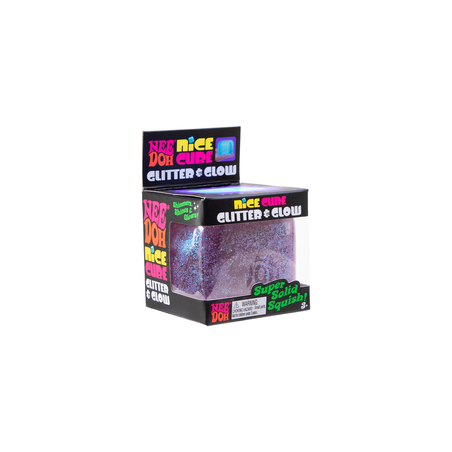 NeeDoh Nice Cube Glitter & Glow – nærbilde av glimmer-detaljer