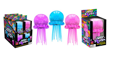 NeeDoh Jelly Squish Manet – klembar gelé-manet med tentakler, assorterte farger, ca. 12 cm