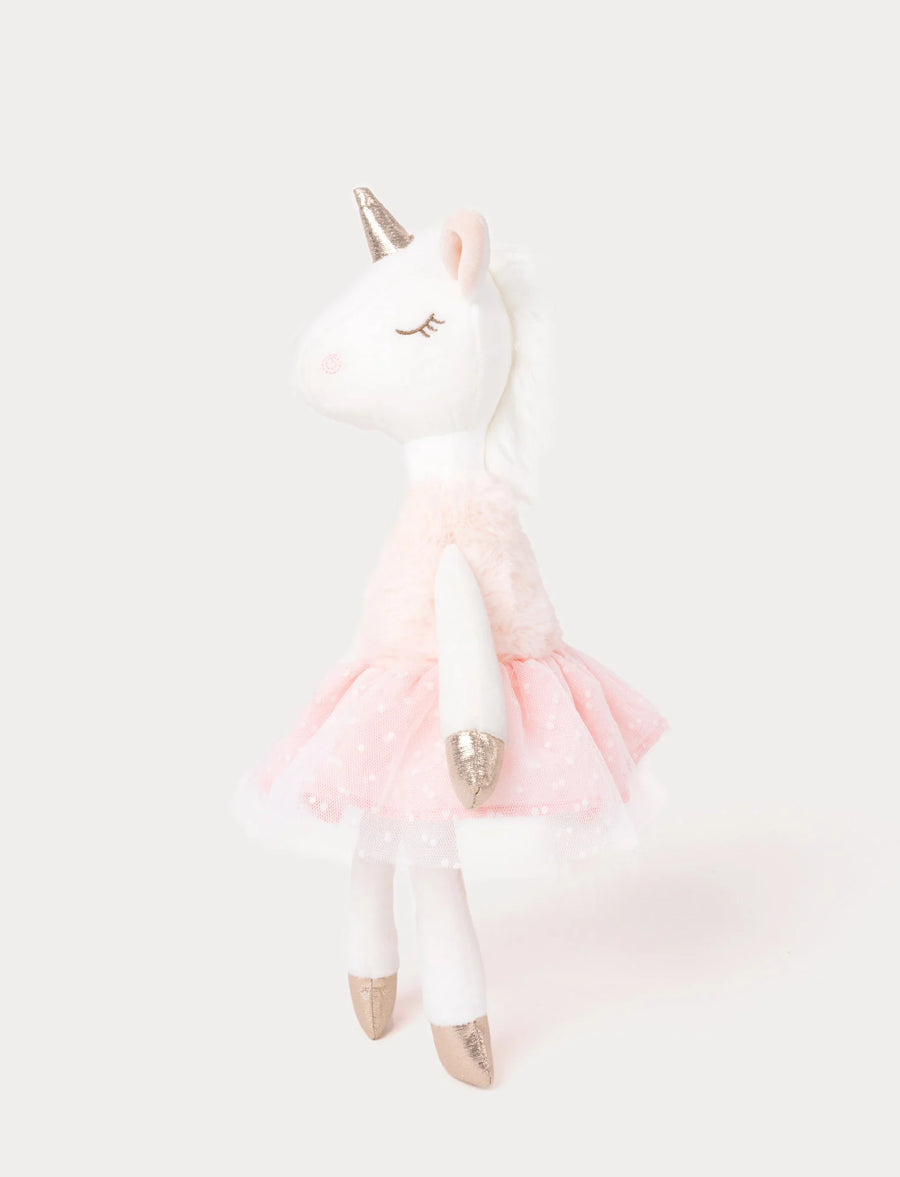 Teddykompaniet Ballerina Unicorn Ella Kosedyr – nærbilde av ansikt og glitrende detaljer