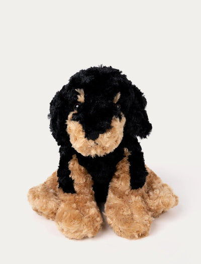 Teddykompaniet Vovve Hund Kosedyr Sort – stor og trofast mørk hundebamse med lange ører og myk plysj
