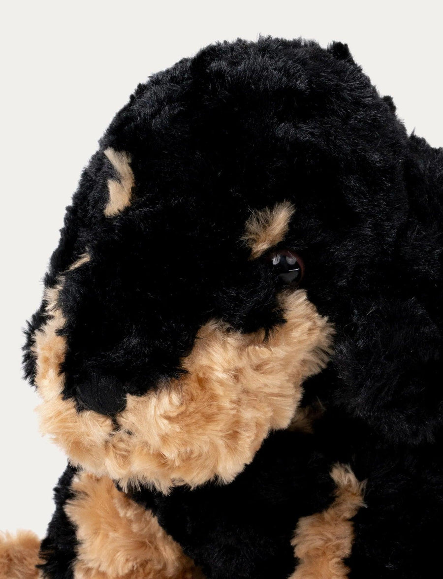 Teddykompaniet Vovve Hund Kosedyr Sort – bakvisning med rund og myk form