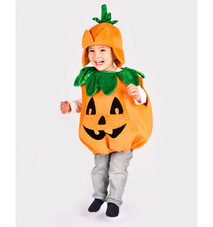 Den Gode Fen Gresskar Kostyme – myk plysj-gresskar barnekostyme for Halloween, 2–4 år
