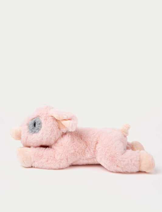 Liggende rosa gris kosedyr fra Teddykompaniet Teddy Farm 30 cm