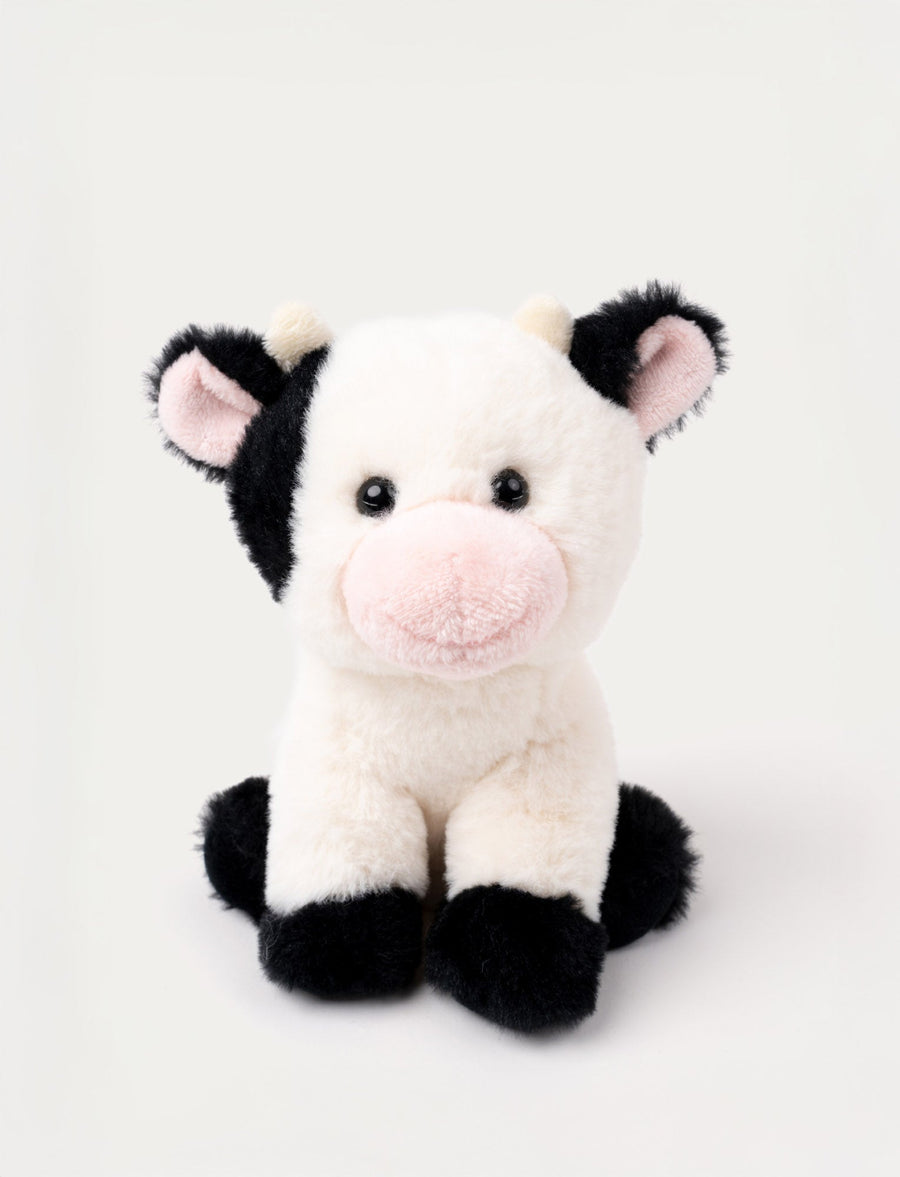 Sittende svart-hvit ku kosedyr fra Teddykompaniet Teddy Farm 18 cm