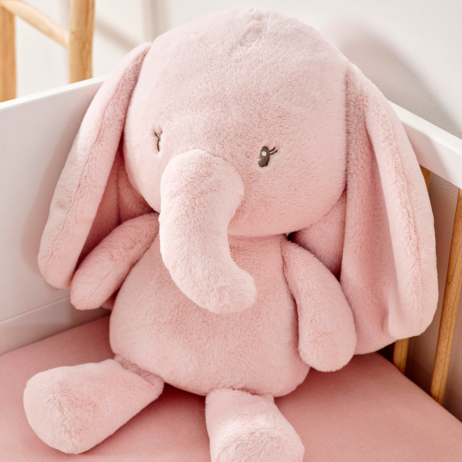 Nattou | Fantfant Maxi Elefant | Lys Rosa | ca. 75 cm Side View - Bamsedyra AS