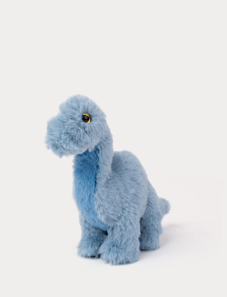 Brachiosaurus Dinosaur Bamse 25 cm – blå | Teddykompaniet Side View - Bamsedyra AS