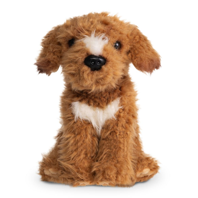 Living Nature Labradoodle Hundekosedyr Brun – naturtro labradoodle med brun krøllet plysj-pels og livaktig uttrykk