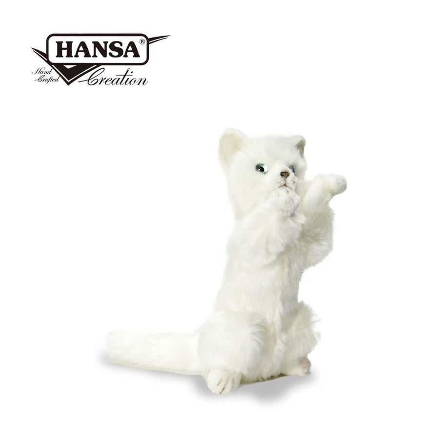Hansa Creation Playful Kitten detalj – nærbilde av broderte øyne og stripete pels