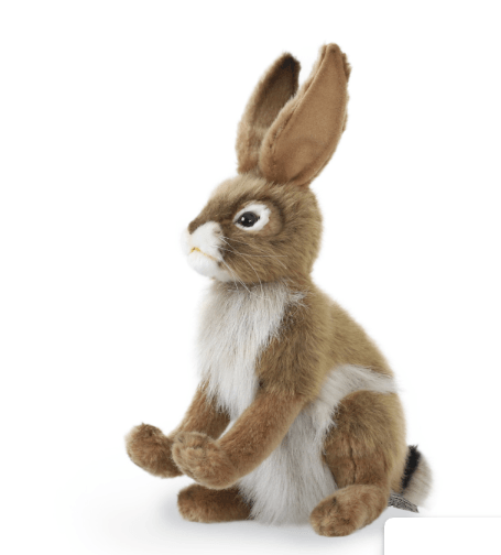 Hansa Creation Jack Rabbit bakfra – brun jack rabbit plysj med hvit hale