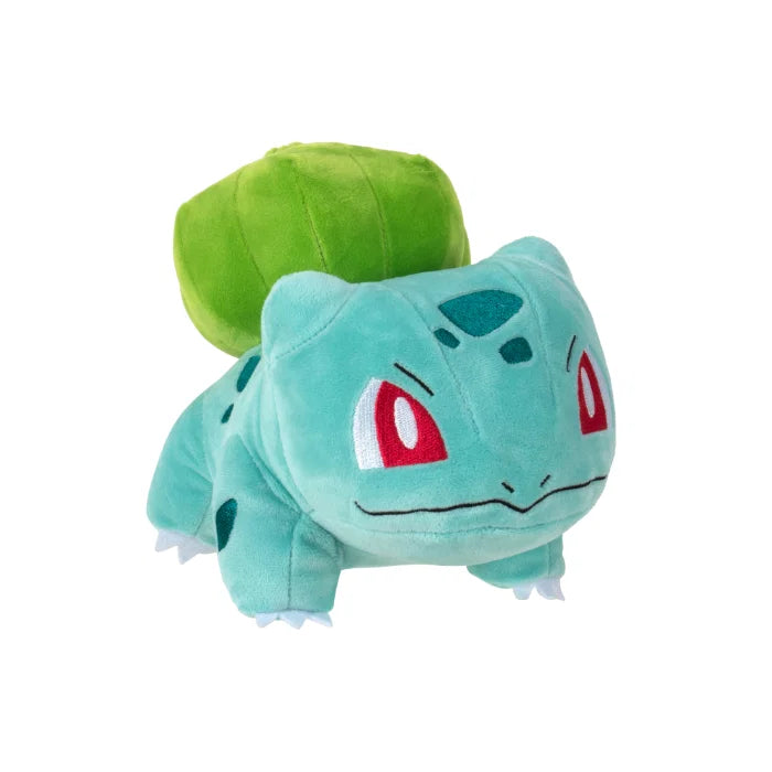 Bulbasaur Pokémon kosedyr sett fra siden – grønn plysj med plante på ryggen og rød øyne, 20 cm