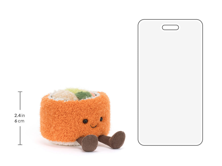 Jellycat Codhi Californian Roll – størrelsesvisning, 9 cm