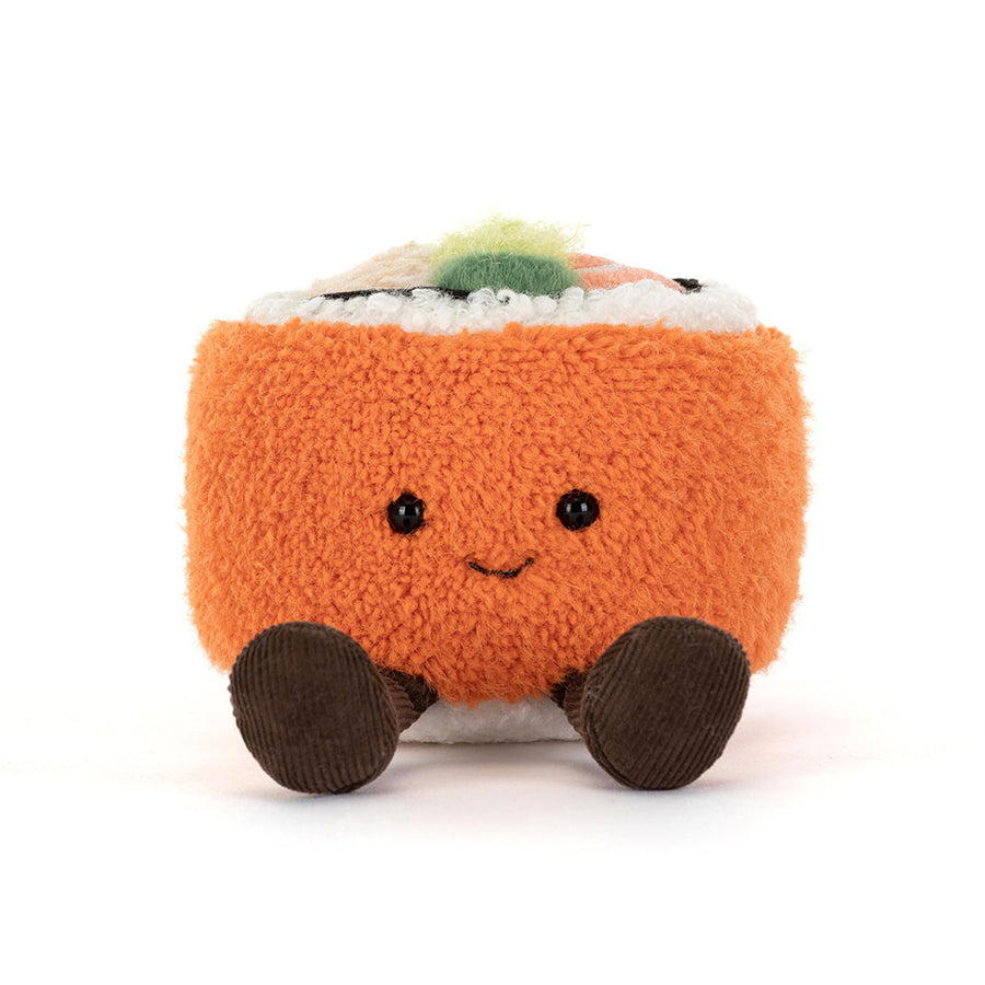 Jellycat Codhi Californian Roll liggende – lite sushikosedyr