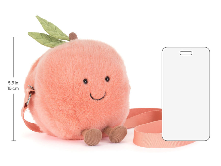Jellycat | Amuseables Peach Shoulder Bag | Fersken | ca. 20 cm Angle - Bamsedyra AS