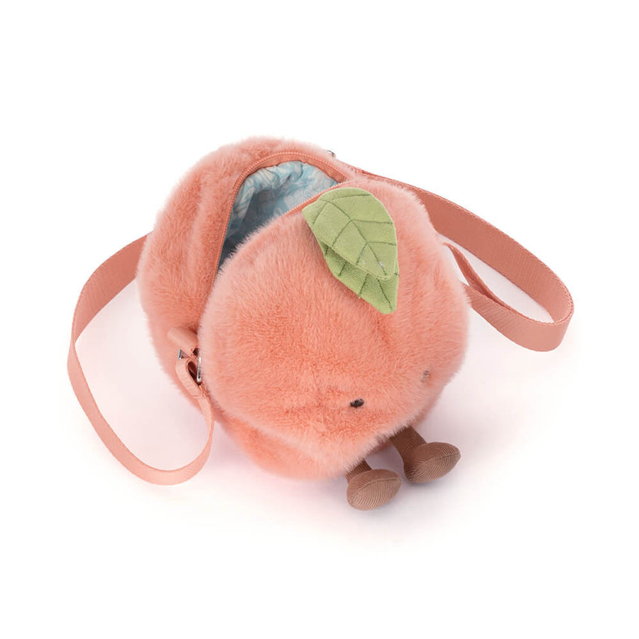 Jellycat | Amuseables Peach Shoulder Bag | Fersken | ca. 20 cm Detail - Bamsedyra AS