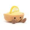 Jellycat Amuseables Collette Tarte Au Citron – myk sitronterte-kosedyr med brodert smil, 11 cm
