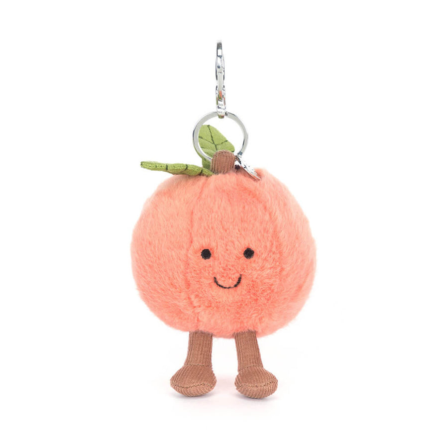 Jellycat | Amuseables Peach Bag Charm | Fersken | ca. 12 cm - Bamsedyra AS
