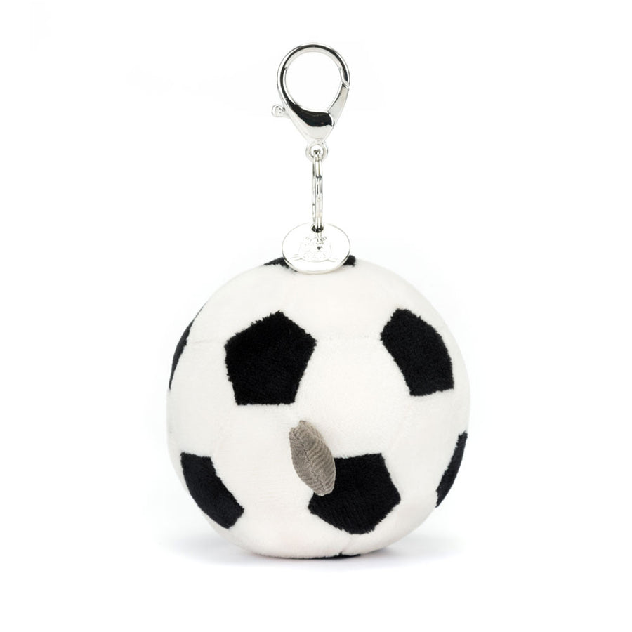 Jellycat Amuseables Sports Football Bag Charm bakfra – fotball nøkkelring
