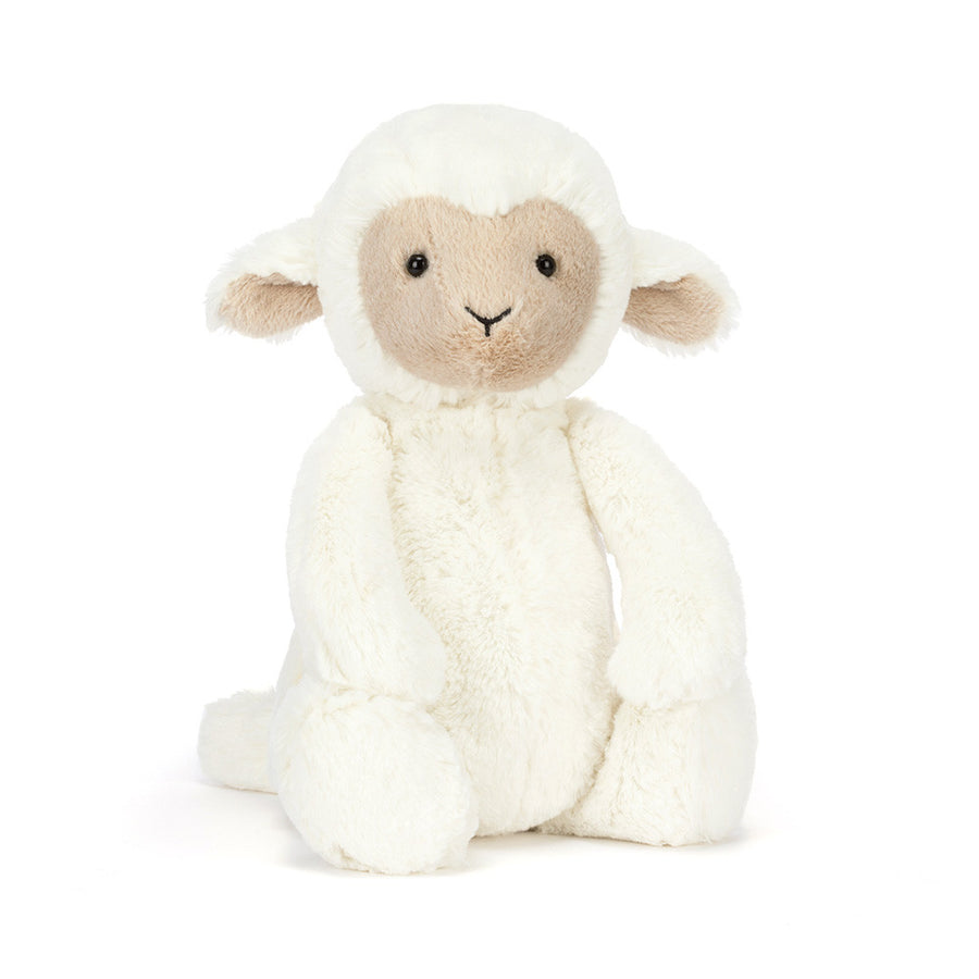 Jellycat Skipson Lamb Original – kremhvit lammebamse med krøllete pels og rolig uttrykk, 31 cm