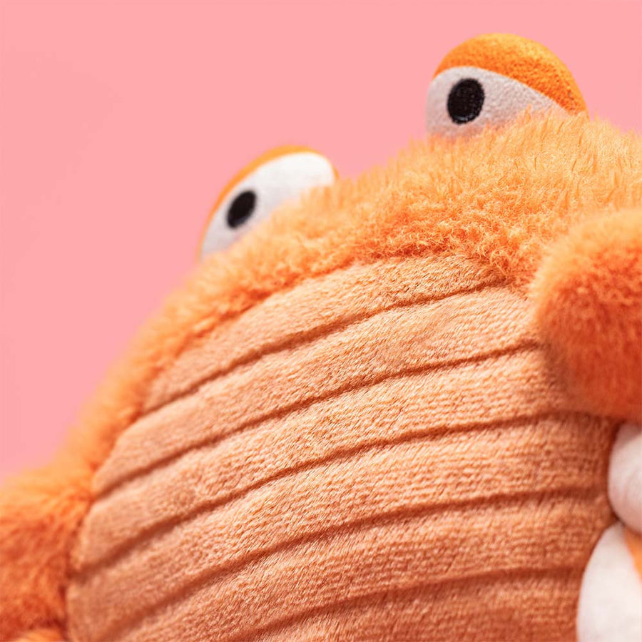 Jellycat Pinchsnap Crab detalj – nærbilde av klør og følehorn