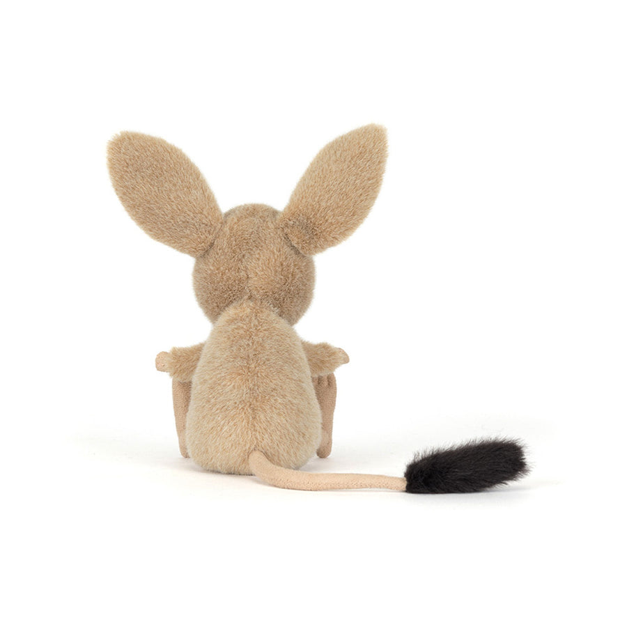 Jellycat Jerboa bakfra – beige ørkendyr kosedyr med lang hale