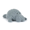Jellycat Maffles Manatee – stor grå sjøku bamse med rundt smilende ansikt og myke finner, 52 cm