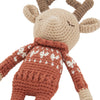 Patti Oslo Robin Reindeer Kosedyr – håndlaget reinsdyr i hjertesweater, sienna, 27 cm
