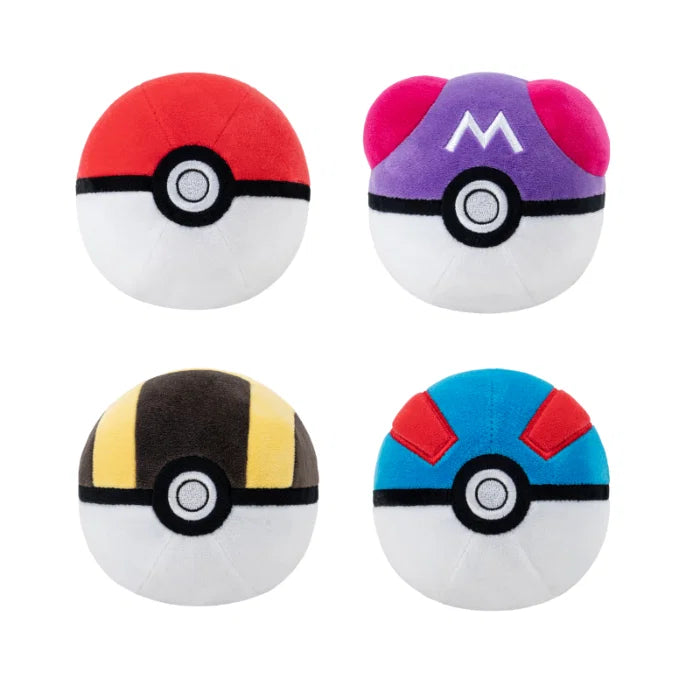 Pokéball plysj detalj – nærbilde av rød og hvit overflate med svart linje og knapp