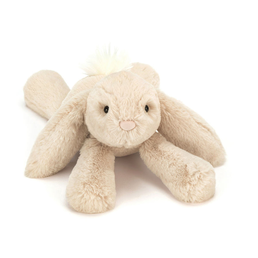 Jellycat Smudge Rabbit liggende – myk beige kosekanin, 24 cm