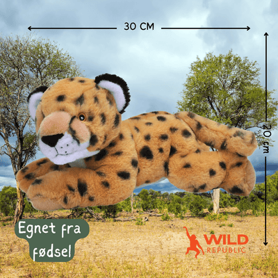 Wild Republic Ecokins Gepard Kosedyr – miljøvennlig gepard med flekkete pels, 100% resirkulert, ca. 30 cm