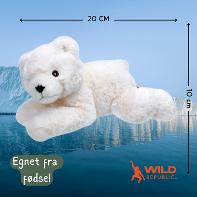 Wild Republic Ecokins Mini Isbjørn Kosedyr – miljøvennlig miniisbjørn i hvit plysj, 100% resirkulert, 20 cm