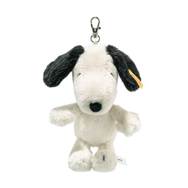 Steiff Pendant Snoopy – mini Snoopy kosedyr i hvit plysj, perfekt til veske, 15 cm