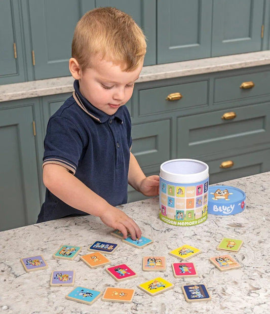 Bluey Memoryspill 18 brikker – offisielt Bluey memory-brettspill for barn
