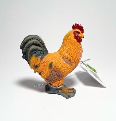 CollectA Hane Figur – naturtro bondegårdshane med rød kam og fargerike halefjær