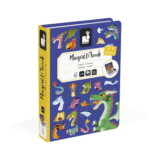 Janod Magneti'Book & Magneti'Stories – magnetisk aktivitetsbok med drager, enhjørninger og gård