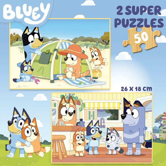 Educa Bluey Super Puslespillsett – 2 trepuslespill med Bluey motiver