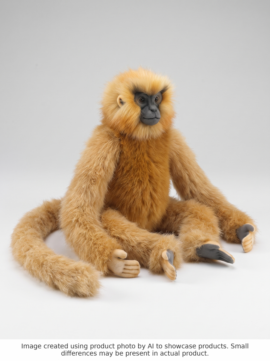 Golden Langur Kosedyr 50cm Hansa Creation - AI-generated studio photo, three-quarter angle