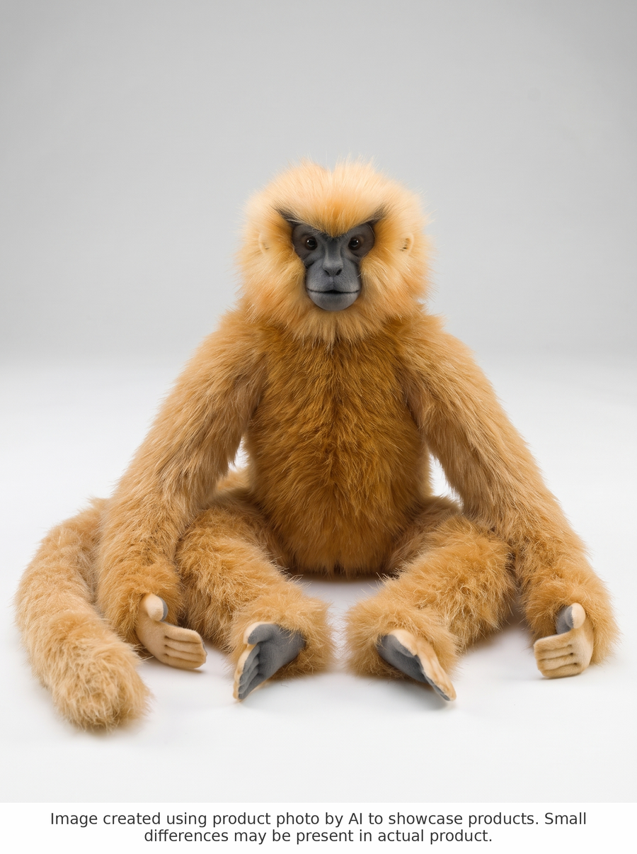 Golden Langur Kosedyr 50cm Hansa Creation - AI-generated studio photo, front angle