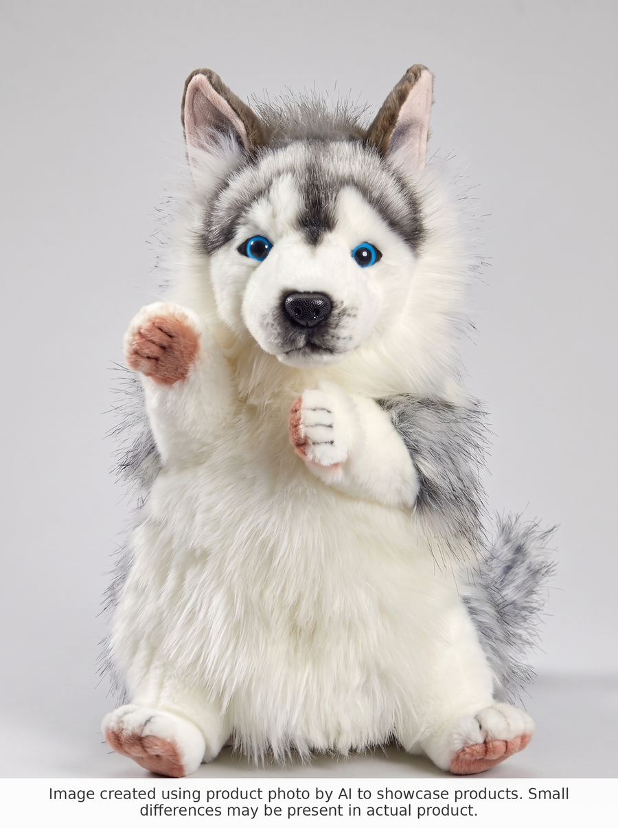 Husky Puppet Hansa Creation - AI-generated studio photo, front angle