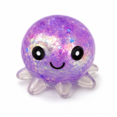 Glitter Blekksprut stressleke | Assortert | 1 stk - Bamsedyra AS