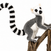 Hansa Creation Lemur Bamse – naturtro ringhalememur med svart og hvit stripete hale, 30 cm