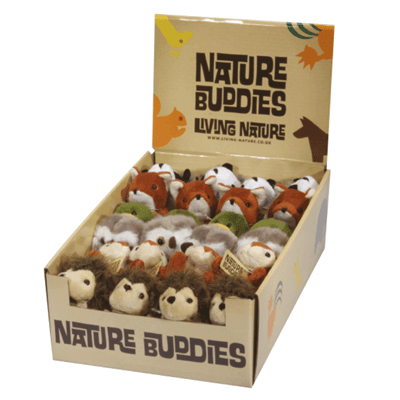 Living Nature Mini Skogsdyr Kosedyr – samling av 6 norske skogsdyr: rev, ugle, kanin, pinnsvin, and og ekorn, 10 cm