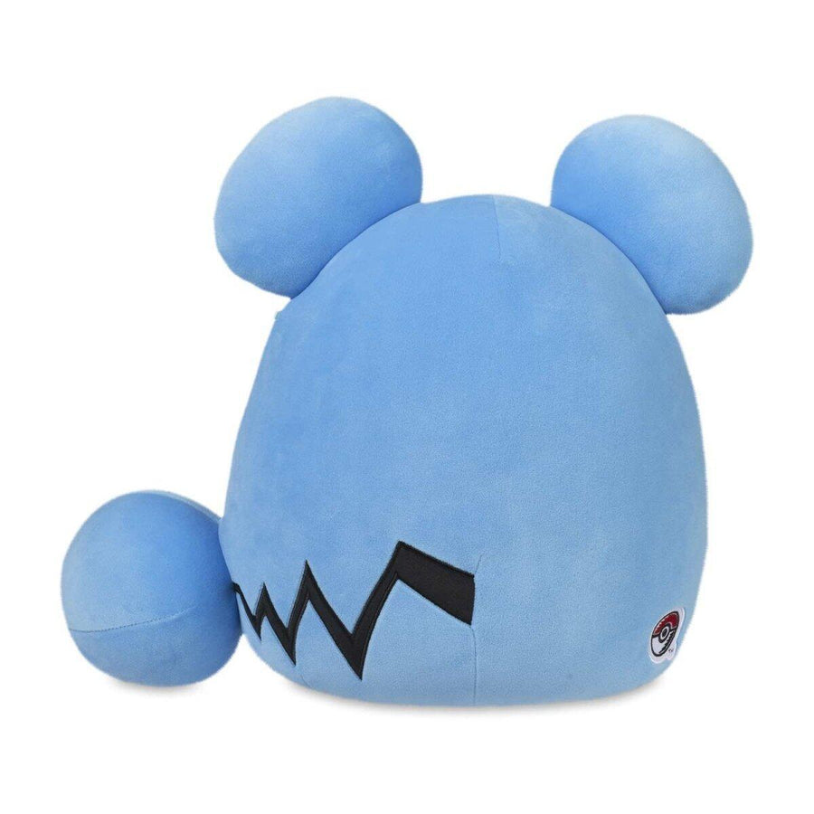 Marill Squishmallows sett fra siden – blå og hvit rund Pokémon plysj, 25 cm