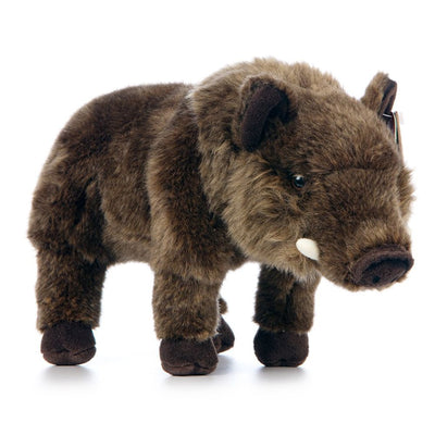 Living Nature Villsvin Kosedyr – naturtro villsvin med bustete brun pels og karakteristisk snute, 30 cm