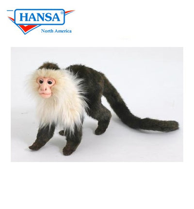 Hansa Creation Kapusinerape Kosedyr – naturtro brun kapusinerape plysj med kremhvit ansikt, 20 cm