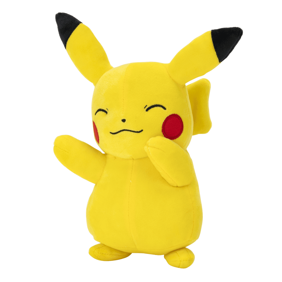 Pikachu Pokémon kosedyr detalj – nærbilde av smilende ansikt og røde kinnflekker